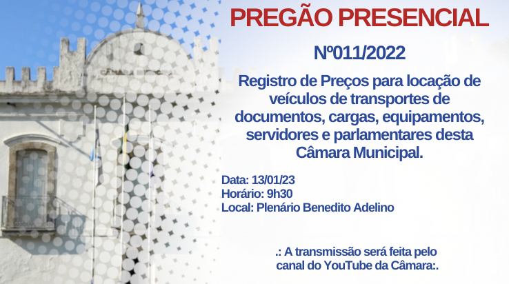 Câmara vai fazer pregão para locação de veículos na sexta-feira
