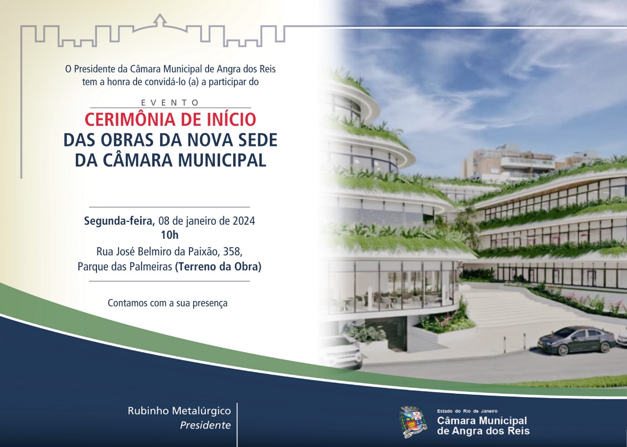 Câmara realizará evento referente à Cerimônia de início das obras da nova sede da Câmara Municipal 